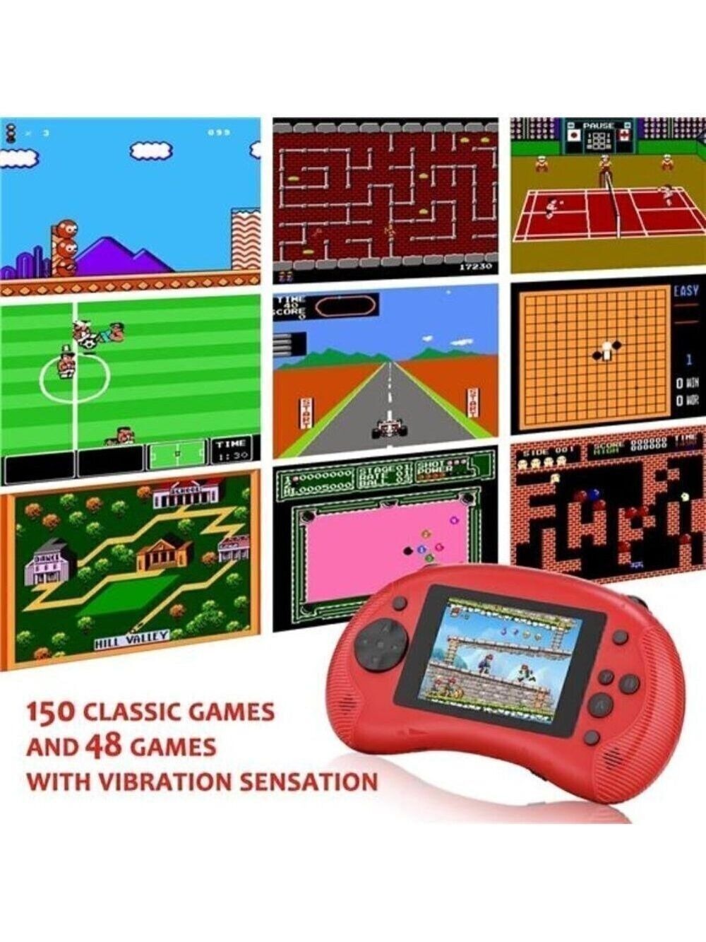 Handheld 198 Classic Video Games Kid Console System Gameboy Retro RED Color NEW